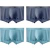 VEEAMON Boxer da Uomo in Seta di Ghiaccio Senza Cuciture Biancheria Intima Fredda setosa Confortevole Confezione da 4 con Confezione Regalo, Rime Grigio/Verde Cristallo (Confezione da 4), XX-Large