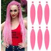 DT CHERYL 66 cm, capelli intrecciati preallungati, 6 confezioni di Easy Crochet Braids hair, Hot Water Setting Professional Soft Yaki Texture Crochet Braids extension (Pink#)