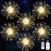 KIKILIVE Luci Fuochi d'Artificio Fatate Natalizie da Esterno,Catena Luminosa Filo di Rame con 120 LED,Luci Addobbi Natalizi Stringa Lampada 8 modalità