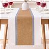 DecorMommt Moderno Runner da Tavolo Marrone Impermeabile Strisce Retro Runner Tavola Cotone Lino Stile Country Autunno Cucina Decorazione per Interni, Vacanze, Feste, Matrimoni 33 x 183 cm