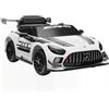 AIYAPLAY Auto Elettrica Bambini 3-8 Anni Mercedes-AMG 12V con Telecomando, Luci LED, Rotelle di Trasporto, Bianco | Aosom Italy