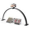 VEVOR Lampada da Tavolo per Unghie a Forma di Mezzaluna da 30 W con Supporto per Telefonino Luminosità Temperatura del Colore Regolabile, Lampada da Tavolo a LED ad Arco per Trucco Salone Bellezza
