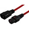 IEC Lock Cavo di alimentazione IEC C14/IEC C13 dritto M/F 1m rosso IEC-PC1385