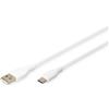 DIGITUS Cavo di alimentazione in silicone USB-A - USB-C, USB AK-300340-020-W