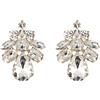 EVER FAITH Floreale Foglia Goccia Orecchini a lobo a per Donne Ragazze, Trasparente Strass Cristalli Simple Daily Forato