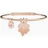 MABINA s.r.l. Kidult Bracciale Quadrifoglio | Fortuna in Acciaio Rose Gold