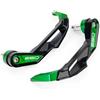 CCYYMOWOK Protezione Manubrio Moto Accessori per Kawasaki Ninja 650 Ninja650 Z650 2017-2024 2025 Protezione Mani Tappo Manubrio Moto Freno Frizione Leva Guardia in Alluminio (Verde)