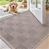 COLOR&GEOMETRY Zerbino d'Ingresso 80x120cm, Sporco Zerbino Absorbentes, Tappeto Ingresso Interno ultrasottile, per Ingresso, Porta e Corridoio, Geo taupe