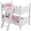Boxwizard Letto a Castello per Bambole Letto a Castello per Bambole Little Button 1:12 Mini Mobili per Casa delle Bambole Camera da Letto per Bambini Giocattolo per Letto a Castello(fragola rosa)