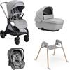 CHICCO - Trio Bellagio Lunar Rock Con Seggiolino Auto First Recline + Stand Lullaglide