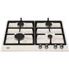 BERTAZZONI P604HERAX Piano Cottura a Gas, 60 cm, Avorio/ Inox, Serie Heritage, 4 Fuochi, Manopole in metallo, Griglie in ghisa