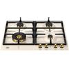 BERTAZZONI P604LHERAG Piano Cottura a Gas, 60 cm, Avorio/ Oro, Serie Heritage, 4 Fuochi, Wok Laterale