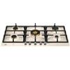 BERTAZZONI P905CHERAX Piano Cottura a Gas, 90 cm, Avorio/ Inox, Serie Heritage, 5 Fuochi, Dual Wok Centrale