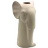 Dekohelden24 Vaso decorativo con elefante in ceramica con testa di sabbia e finitura in ceramica, colore bianco, 12 x 13 x 25 cm