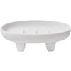 Spirella Portasapone Biologico Spirella in gres e Legno di Acacia o Nero Opaco, 18,2 x 8,5 cm, per Un Bagno Elegante ed Ecologico dal Design Moderno e Pratico, Ecru