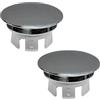 LiXiongBao Anelli di Troppo Pieno, 2 Pezzi Anelli per Lavello, Copertura Rotonda Decorativa per Straripamento, Tappo per Lavabo, Bagno e Cucina (Argento)