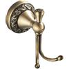 Flybath Ganci Appendiabiti Antico Ottone con Vintage Squisito Motivo di Intaglio Gancio Doppio per Asciugamano per Bagno Cucina Organizzatore da Parete, Bronzo Spazzolato