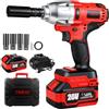 TEENO Avvitatore a impulsi a batteria da 600 N.m,1/2 Avvitatore a Impulsi 4300 RPM con 1 Batterie 4.0Ah, avvitatore a percussione con 4 ugelli(17/19/21/22mm),avvitatore a percussione per auto e uso