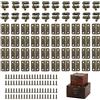 DUOHERESHUI 20 Pezzi Ganci A Gancio A Antichi, Hasp Gancio Chiusura, Hasp Antico Legno, 40 Pezzi Cerniere Per Scatola, Con Viti, Per Scatola Di Legno, Portagioie, Decorazione Per Armadietti, Tonalità Bronzo