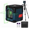 RockSeed Livella laser con Aggiornato Treppiede,RockSeed Verde Croce Livella Laser a Punti Orizzontali e Verticali Livella Laser Autolivellante con Modalità Manuale/Autolivellante IP54