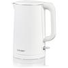 Cloer 4321 Bollitore elettrico 1,5 L, 1500 W, contenitore e coperchio in acciaio inox, spegnimento automatico, protezione dal surriscaldamento, apertura con una mano, indicatore del livello interno