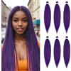 DT CHERYL 66 cm, capelli intrecciati preallungati, 6 confezioni di Easy Crochet Braids hair, Hot Water Setting Professional Soft Yaki Texture Crochet Braids extension (viola)