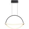 V-TAC Lampadario LED a Sospensione 12W Nero Opaco design moderno luce 3000K - SKU 23434