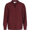 Vila VIDOMIRA V-Neck L/S Shirt - Noos, Cabernet, 46