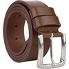 CM Conte Massimo Conte Massimo Cintura Uomo in Vero Cuoio Pezzo Unico, Made in Italy, Fibbia Nickel Free, Accorciabile, Alta 4 cm Con Scatola