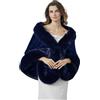 BEAUTELICATE Stola Pelliccia Sintetica Donna Scialle Coprispalle Elegante per Cerimonia Matrimonio Sposa Invernale,Verde Muschio