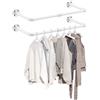 ESYNiC 2x60cm Tubi Appendiabiti da Parete in Ferro Stile Industriale Carico 25KG, Paio Attaccapanni da Muro Salvaspazio Porta Asciugamani da 60x25cm per Ingresso Guardaroba Bagno Ristorante - Bianco