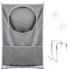 TNSLAND Sacco Portabiancheria da Appendere - Grande Cesto 50x77cm, Laundry Bag in Tessuto Oxford con 2 Ganci in Acciaio e 2 Ventose, Organizzatore da Parete per Casa e Campeggio (Grigio)