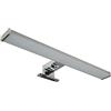 ChiliTec Lampada a LED per specchio del bagno, 40 cm, 8 Watt, 640 Lumen, IP44, per montaggio a parete e a incasso, per armadio, effetto alluminio, bianco neutro