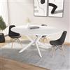 DEGHI Tavolo rotondo allungabile 120-160x120 cm top bianco e gambe in metallo bianco - Osjon