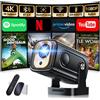 【App Integrata】Mini Proiettore 1080P FHD, 2026 Proiettore 4K Supporta Proiettore