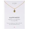 LUUK LIFESTYLE Collana in argento sterling delicata con pendente basico in cristallo solitario, pietra di zircone mese, idea regalo per donna, lei, compleanno, gioielli moderno, 50cm, verde kaki e oro