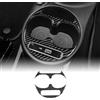 KUNGKIC Per Abarth 595 695 Fiat 500 2016-2024 in fibra di carbonio per auto console centrale portabicchieri pannelli e adesivi decorativi Accessori interni (Nero)