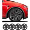 LALAIJDOU Set di 4 coprimozzi da 19 pollici per modello y, copricerchioni di ricambio, kit di coprimozzi compatibili con Tesla modello y (modello y juniper 2025)