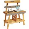 Janod - Muddy Lab - Cucina Esterni Bambini in Legno FSC - 10 Accessori - Giocattolo di Imitazione - Gioco da Esterni per Bambini - dai 3 Anni, J06632