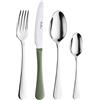 PINTINOX Prima Collection Bellagio Set 24 Pezzi Acciaio Inox Nichel Free Made in Italy, coltello con manico in polipropilene colore Verde