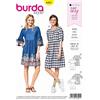 burdastyle Burda 6401 Cartamodello per abito da donna svasato corto (vestibilità comoda) con variazioni per le maniche