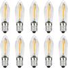 MZYOYO Lampadina LED E10,Candele a LED E10,Candele coniche a LED E10 per archi di candele, candele ad arco di candela 2100K Bianco Caldo, 0,2W, 3LM, AC 14V-55V,Trasparente,Confezione da 10