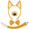 VGMANNTA 4PCS Bassotto Costume Carnevale per Adulti e Bambini Papillon Cane Naso Finto Orecchie per Cani Fascia per Capelli di Cucciolo Coda per Cosplay Festa di Halloween-Giallo