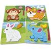 Kulveanju Puzzle Legno Bambini 1 Anno - 4 Pezzi Puzzle Animale Giochi Legno Montessori 2 An, Giochi Educativi per Bimbo, Natale Compleanno Regalo per Ragazzi Ragazze 1 2 Anni