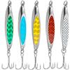WYMAODAN Set di esche da pesca, 5 pezzi di esche da pesca in metallo con paillettes con esca dura per strumento di esca per lago di mare per la pesca di trote d'acqua dolce d'acqua salata (21)