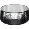 KARE Design tavolo da divano Corinne, nero/vetro, rotondo, diametro 80 cm, acciaio inox, per soggiorno, lounge, sala d`attesa, 42x80x80 cm