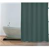 MSV Tenda da doccia antimuffa, antibatterica, lavabile, impermeabile, poliestere, 180 x 200 cm, verde scuro