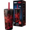 Bialetti Tumbler Termico Stranger Things, Tappo con Cannuccia, Si illumina al buio, Perfetta tenuta della temperetura, no Lavastoviglie, 600 ml