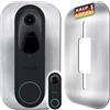 Baron Design Pannello in acciaio inox per Reolink Video Doorbell (PoE, batteria e WLAN) | Targhetta e copertura per supporto campanello | Accessori per campanello Reolink con fotocamera | Outdoor