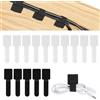 MUWINC 40 Fascette a Strappo Adesive Riusabili per Cavi, Cable Management, Nero/Bianco, Organizzatore Cavi per Scrivania, Casa & Auto (3x9cm)